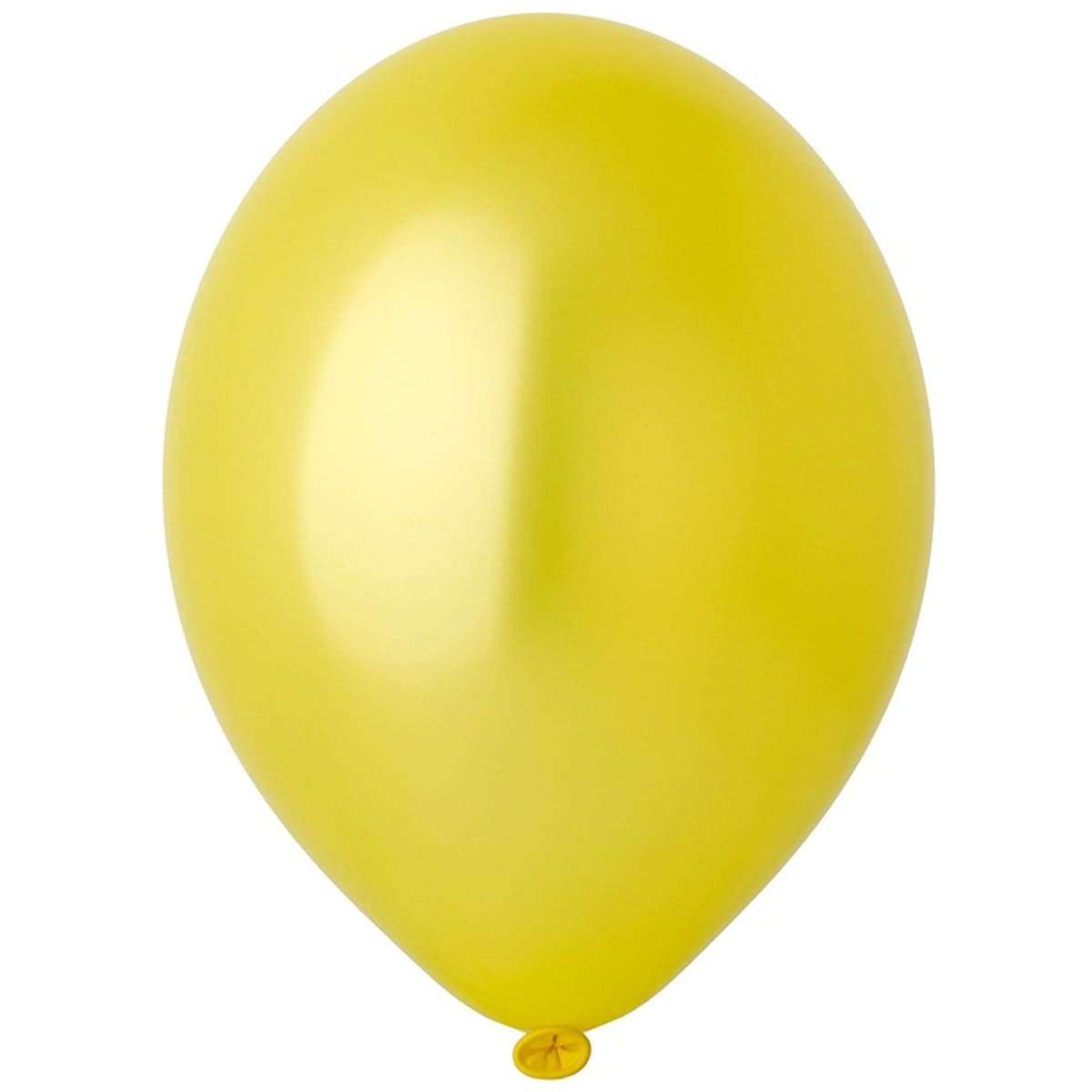 Жёлтый гелиевый шар металлик 20-25см картинка
