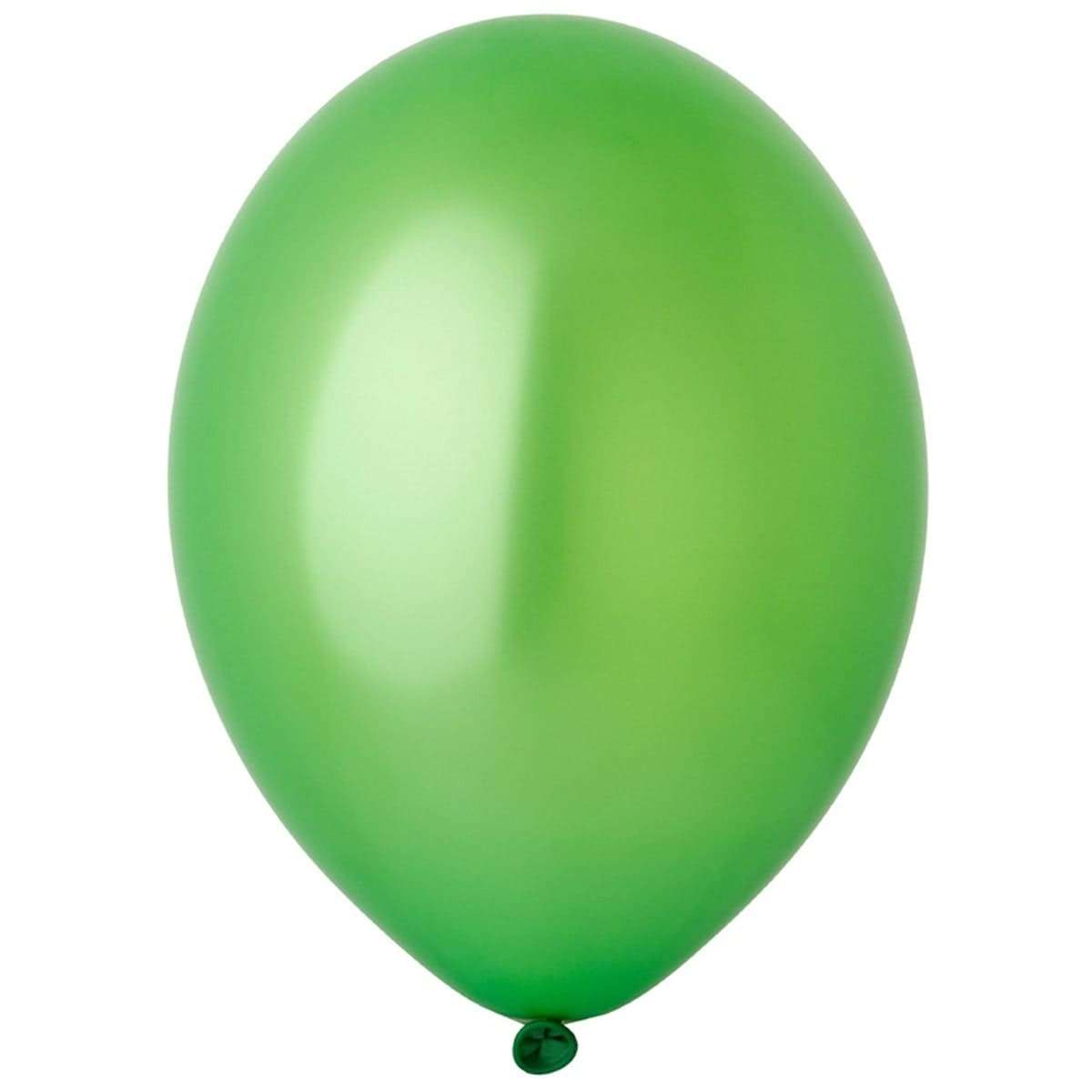 Зелёный гелиевый шар металлик 20-25см картинка