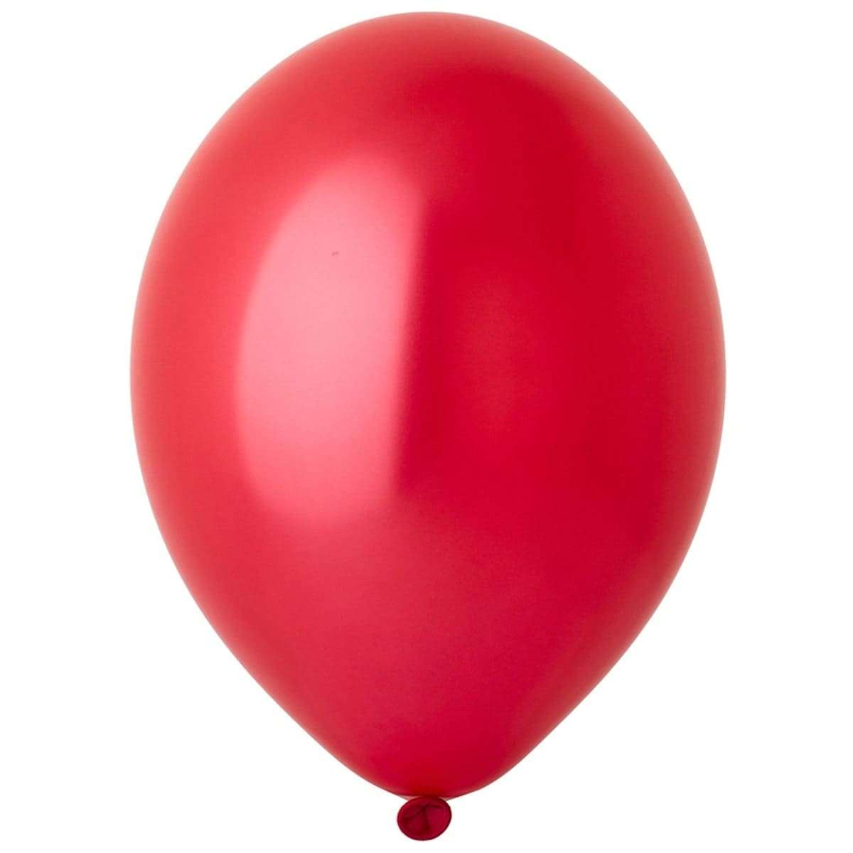 Красный гелиевый шар металлик 20-25см картинка