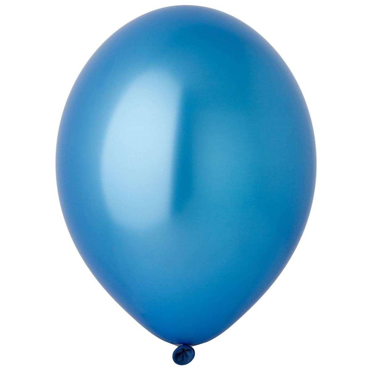 Синий гелиевый шар металлик 20-25см картинка