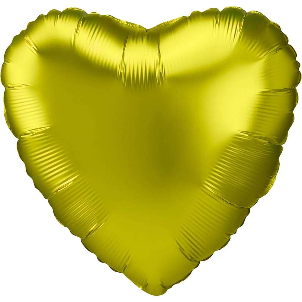 Сердце жёлтое сатин лимон шарик из фольги 45 см картинка