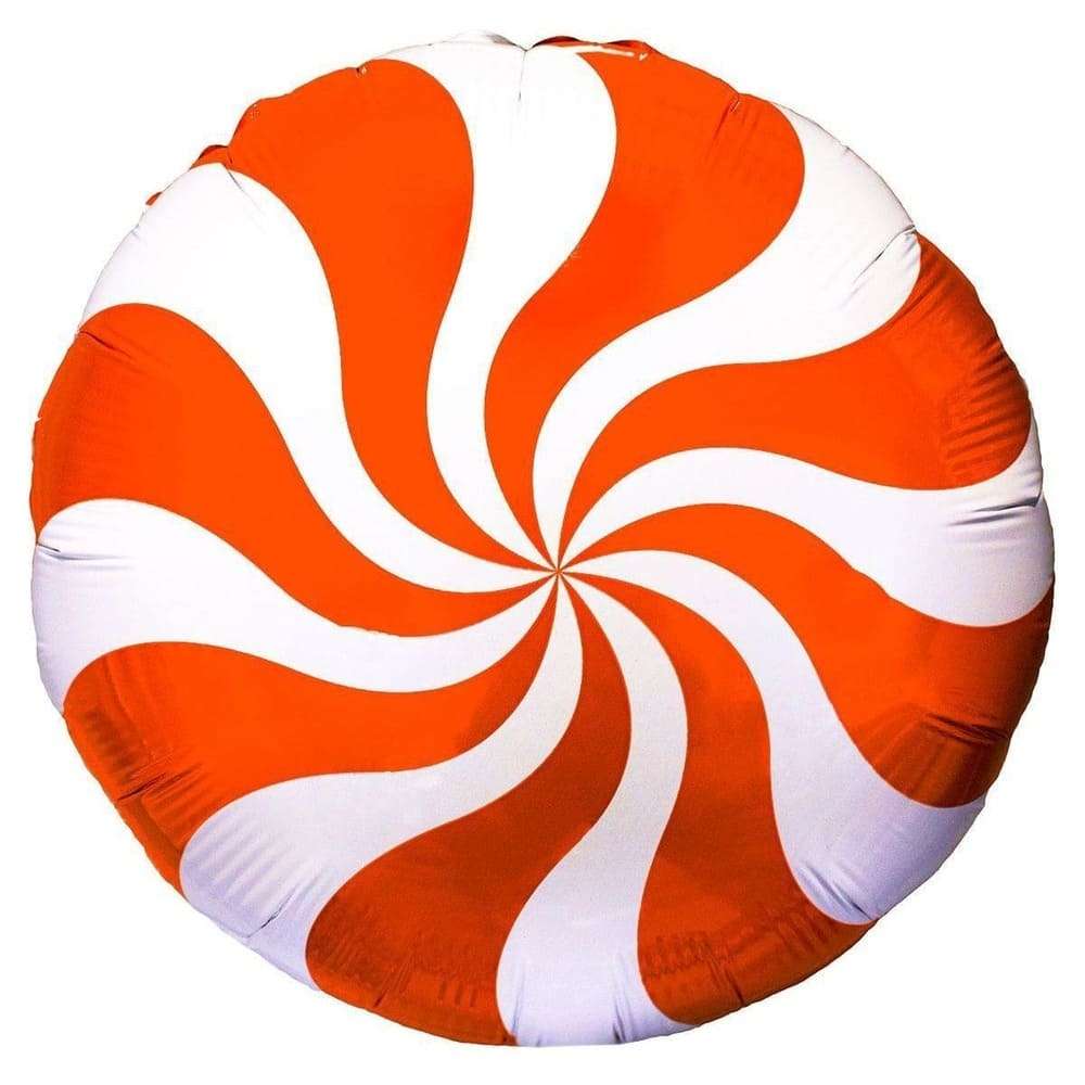 Оранжевая конфета леденец шарик из фольги картинка 2