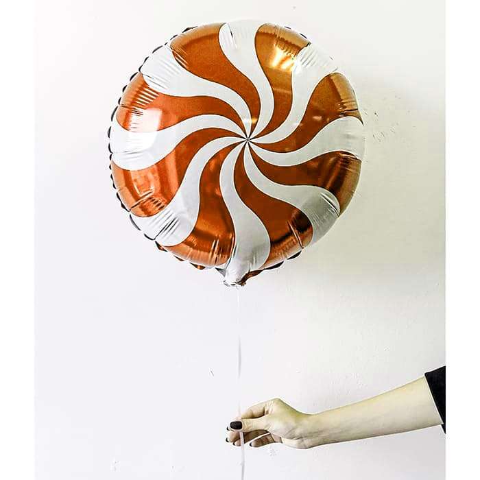 Оранжевая конфета леденец шарик из фольги картинка 3