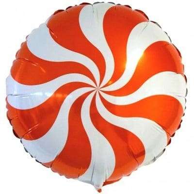 Оранжевая конфета леденец шарик из фольги картинка