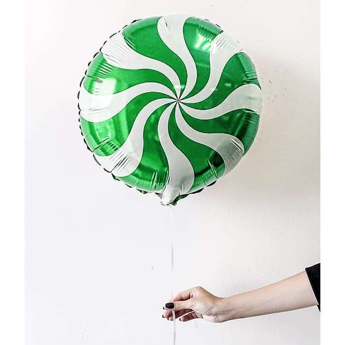 Зеленая конфетка леденец шарик из фольги картинка 2