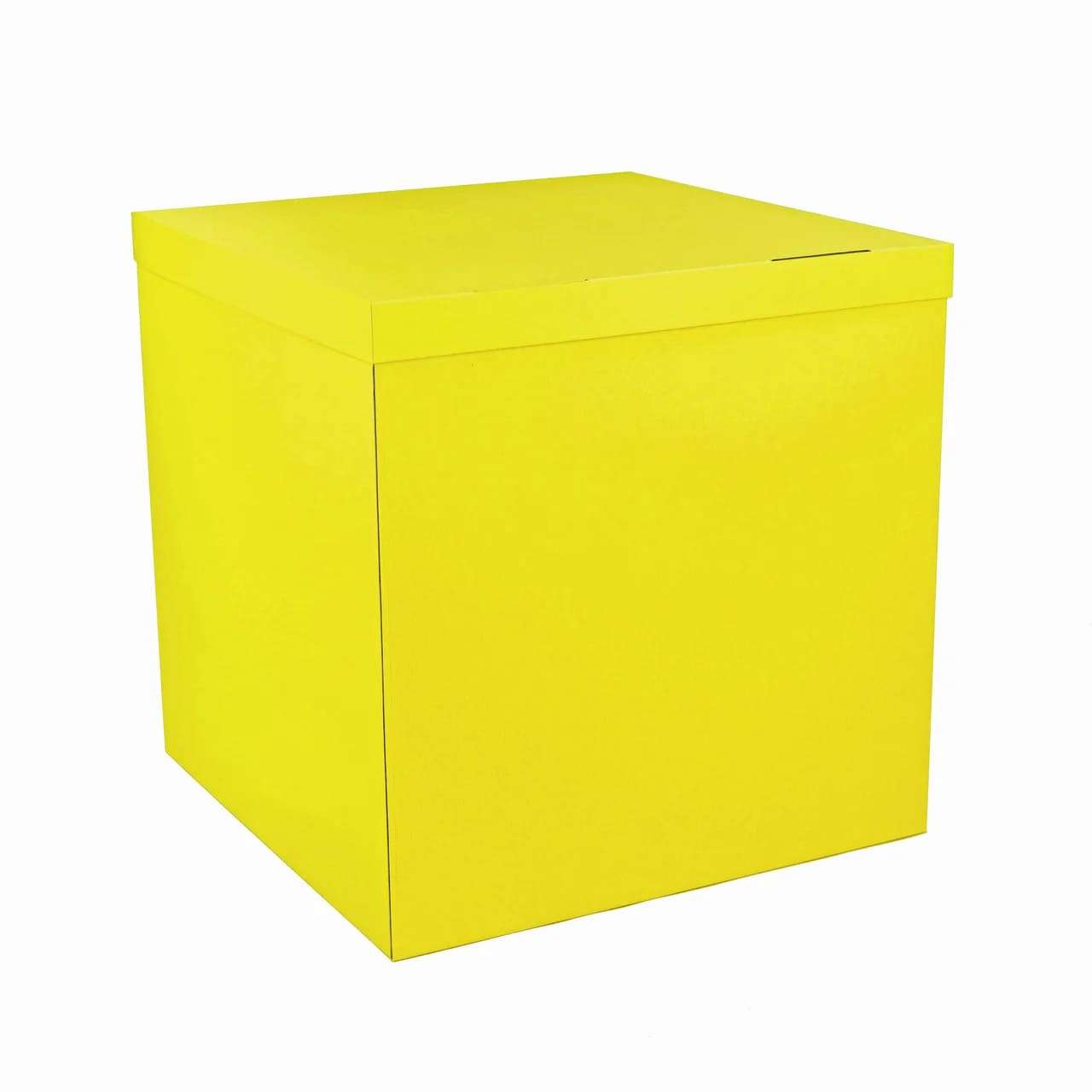 Коробка жёлтая 70*70*70см для воздушных шаров картинка