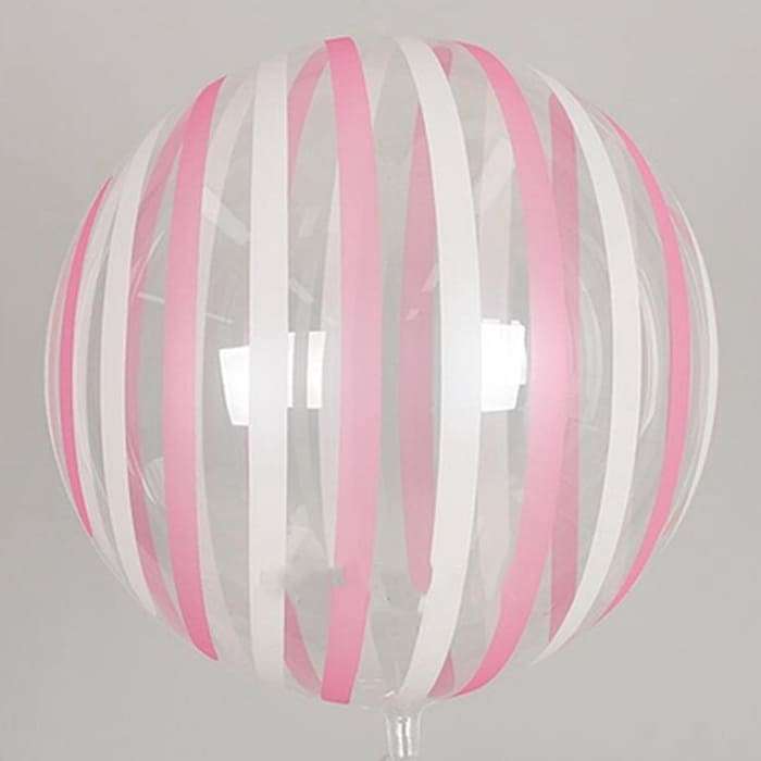 Прозрачный шар с розовыми и белыми полосками картинка