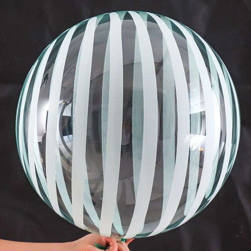 Прозрачный мятный шар с белыми полосками картинка 4