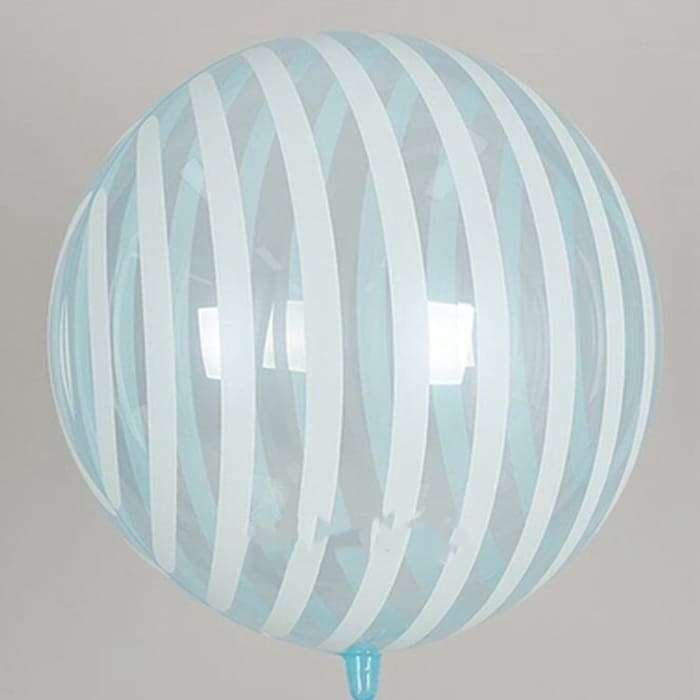 Прозрачный голубой шар с белыми полосками картинка 3
