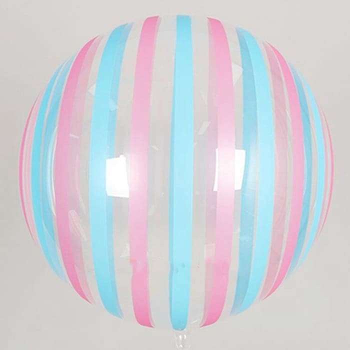 Прозрачный шар с розовыми и голубыми полосками картинка 2