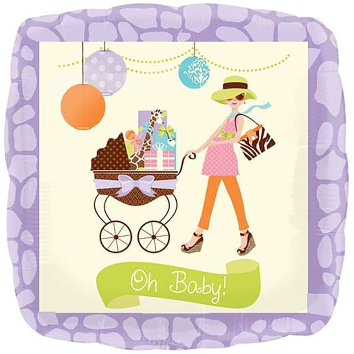 Квадратный шарик ''Oh baby'' к рождению девочки картинка
