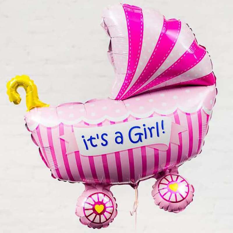 Шарик «Коляска розовая «It's a Girl» картинка