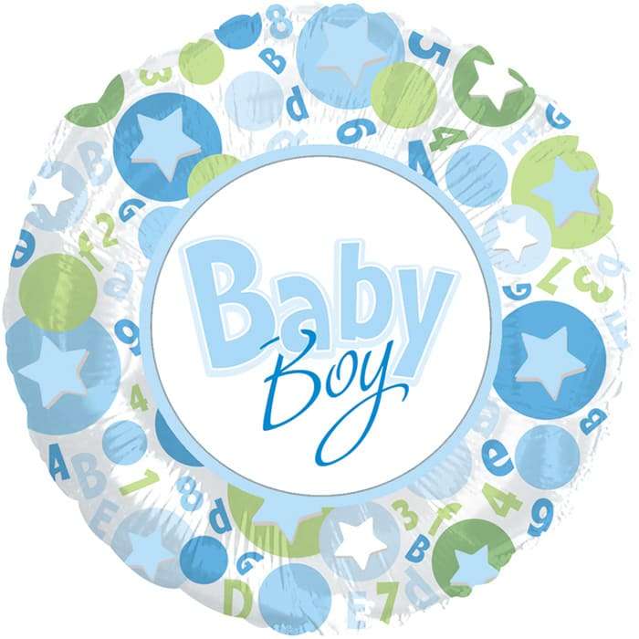 Голубой шарик «Baby Boy» звезды картинка