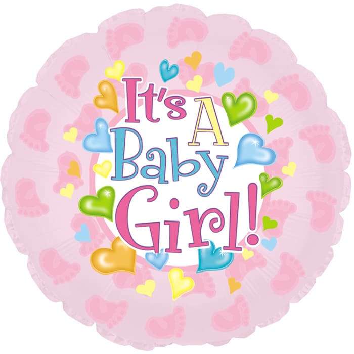 Розовый шарик к рождению девочки картинка