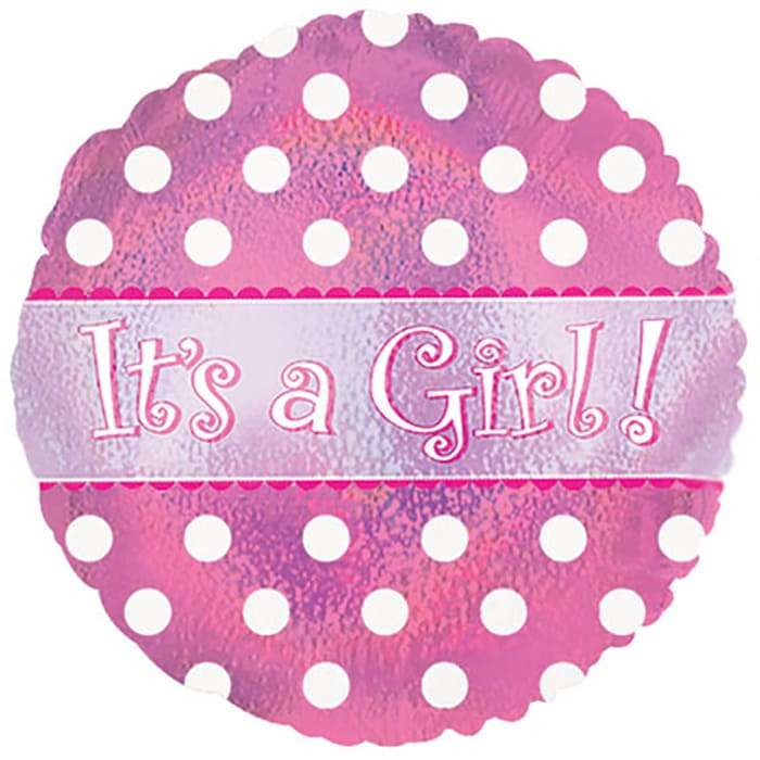 «Это девочка» розовый шарик в горошек картинка
