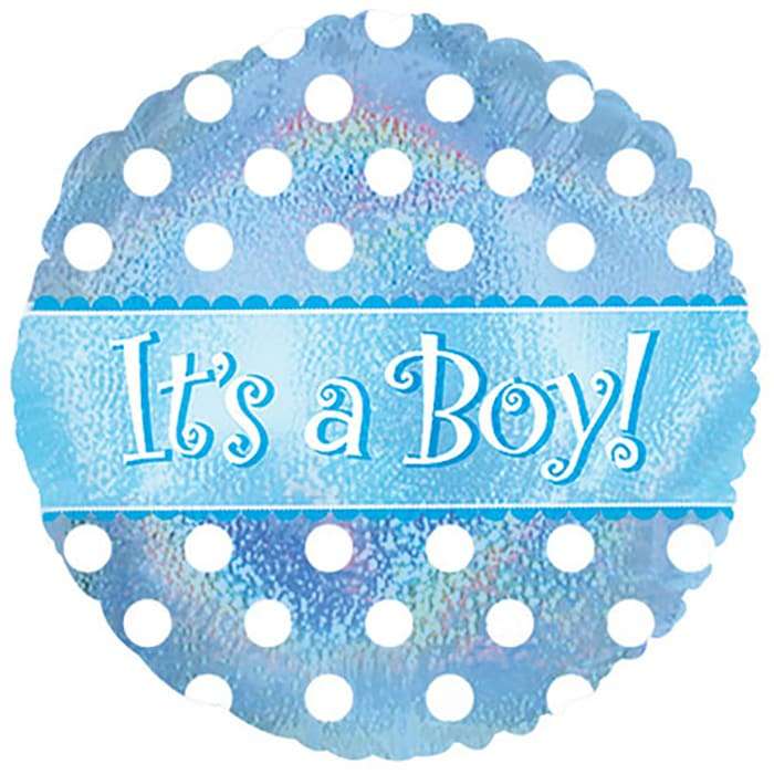 «Это мальчик» голубой шарик голография картинка