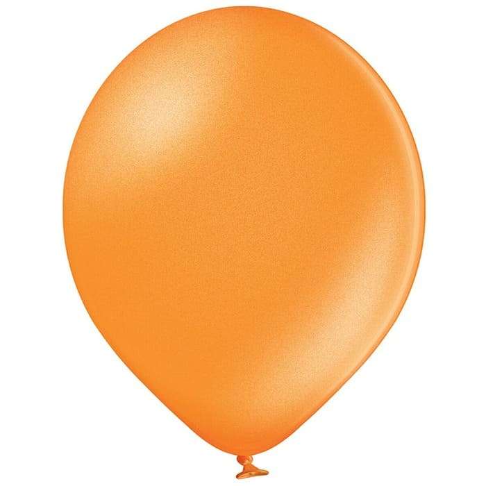 Оранжевый гелиевый шар металлик 20-25см картинка 2