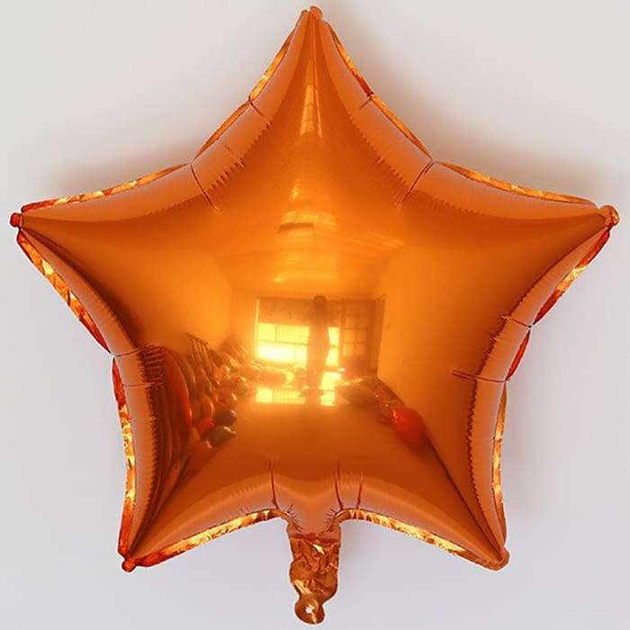 Оранжевая звезда металлик 18 дюймов картинка