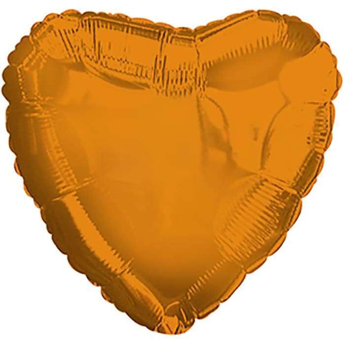 Оранжевое сердце металлик 18 дюймов картинка