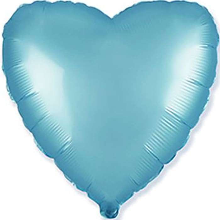 Голубое сердце шарик из фольги 40-45см картинка 2