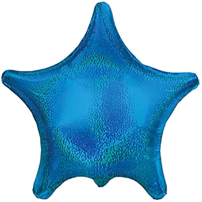 Синяя звезда шарик голография, 22 дюймов картинка