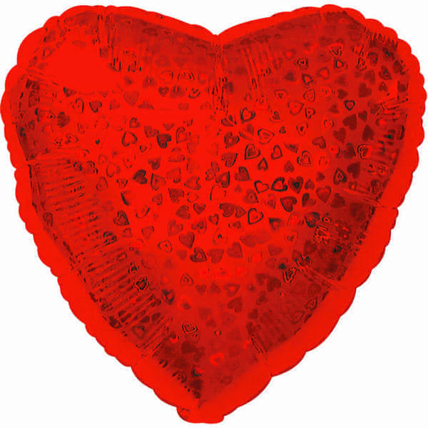Красное сердце шарик голография, 18 дюймов картинка 2