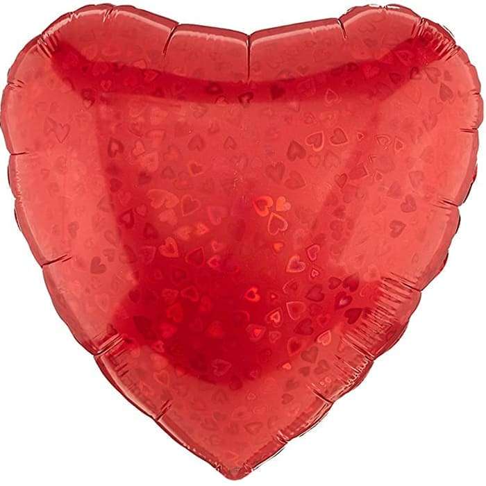 Красное сердце шарик голография, 18 дюймов картинка