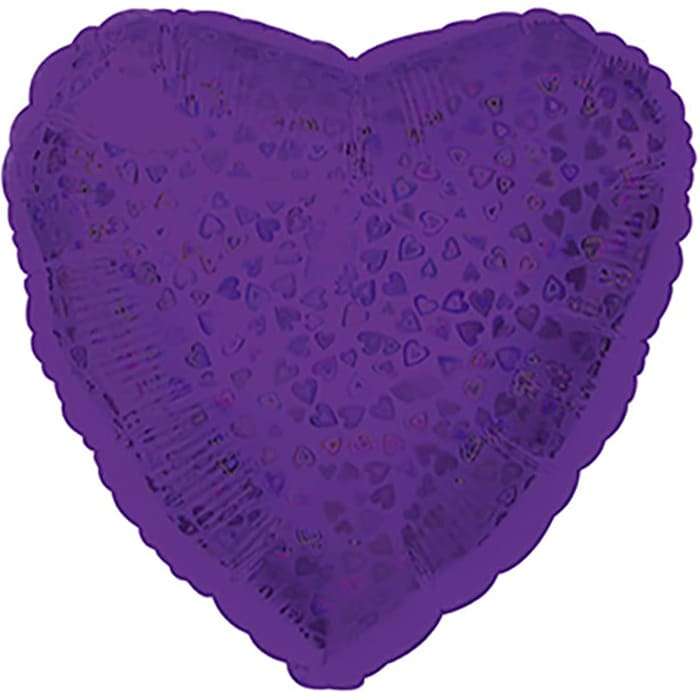 Фиолетовое сердце шарик голография, 18 дюймов картинка 2