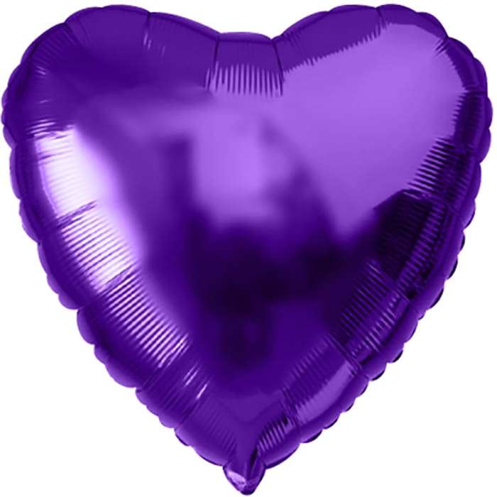 Фиолетовое сердце шарик, 18 дюймов картинка