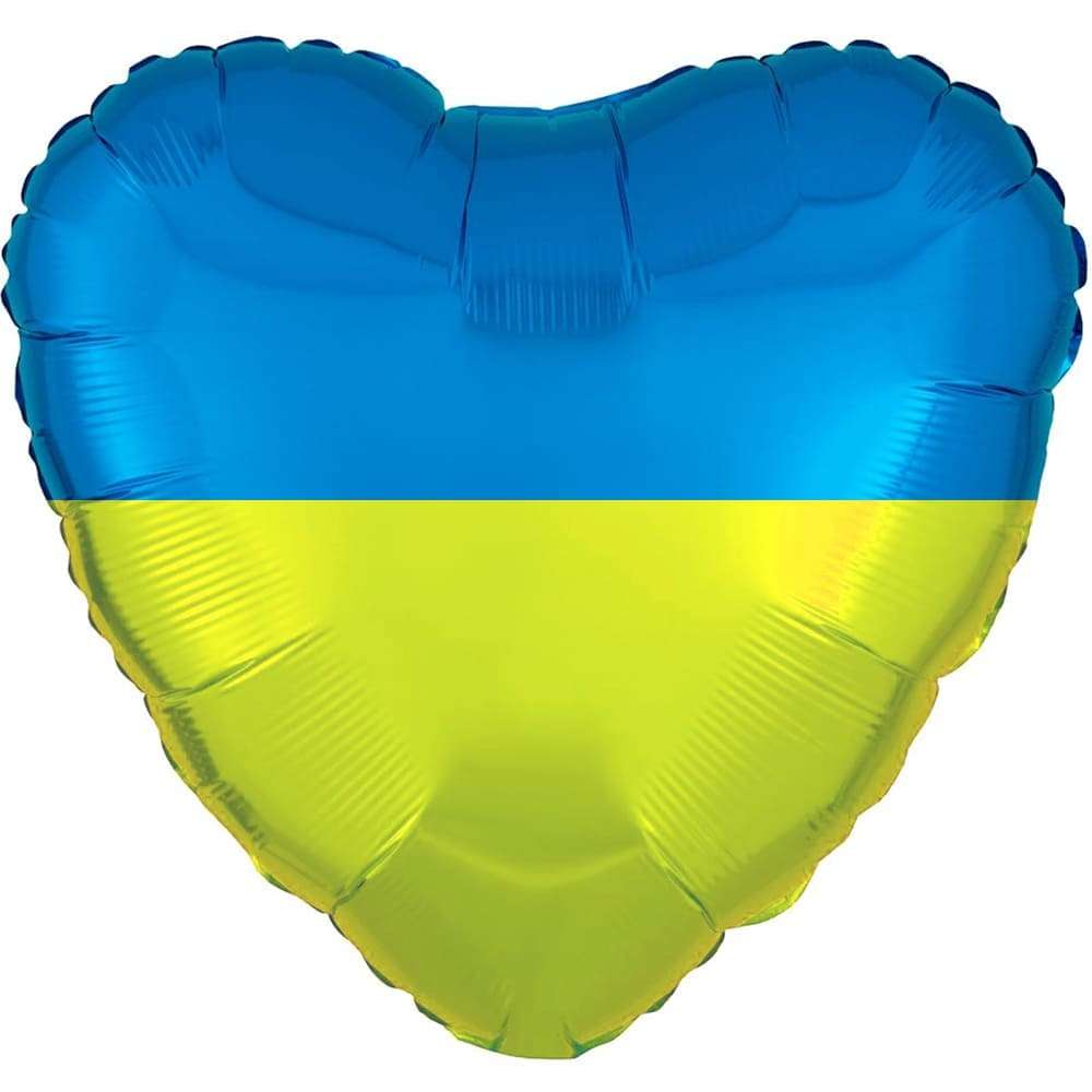 Сине-жёлтое шарик сердце Украина, 18 дюймов картинка