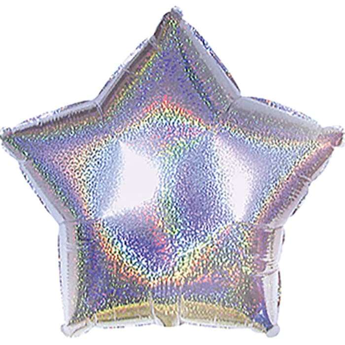 Серебряная голографическая звезда шарик, 18 дюймов картинка