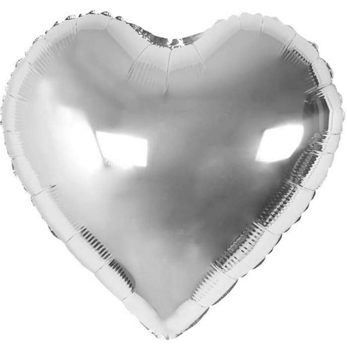 Серебряное сердце шарик, 18 дюймов картинка 3