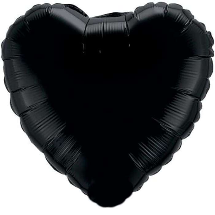 Чёрное сердце шарик, 18 дюймов картинка 2