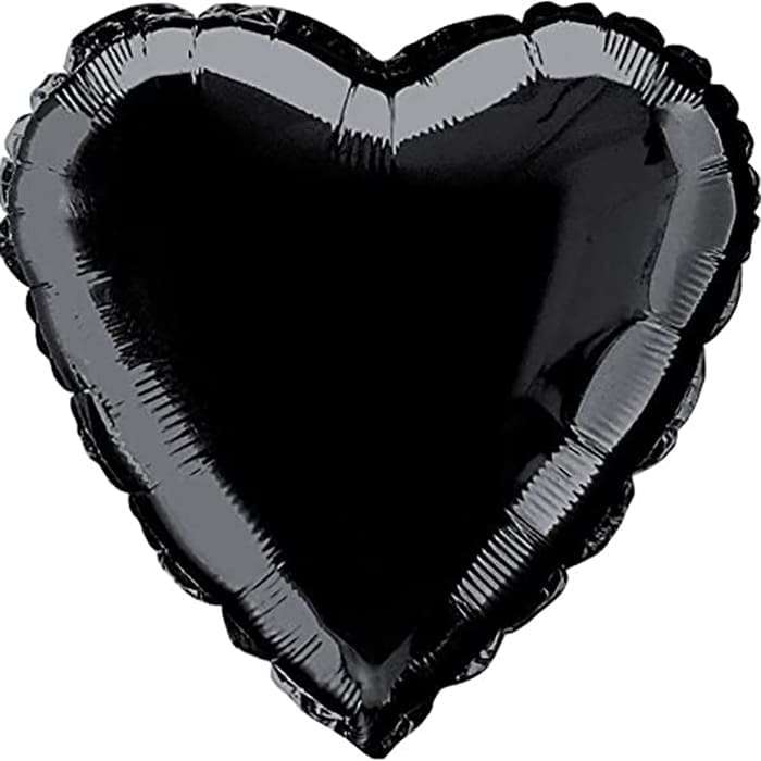Чёрное сердце шарик, 18 дюймов картинка 3