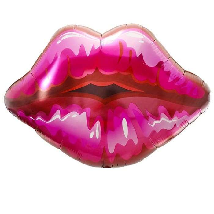 Красные женские губы шарик из фольги картинка
