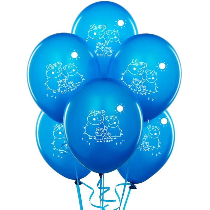 Синие шарики «Свинка Пеппа», 30 см картинка 2