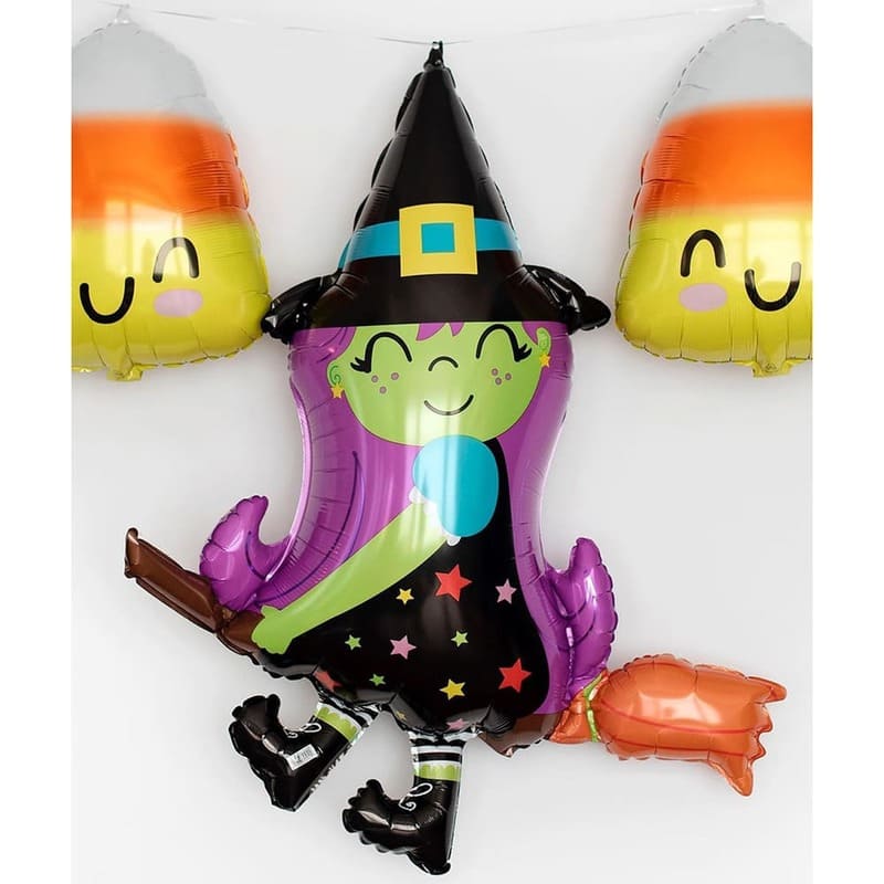 «Ведьма на метле» шарик на хеллоуин картинка 2