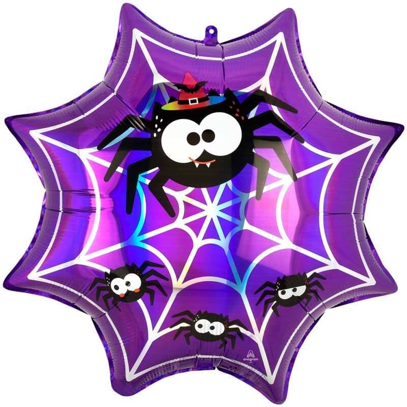 «Паук на паутине» фиолетовый шарик на хеллоуин картинка