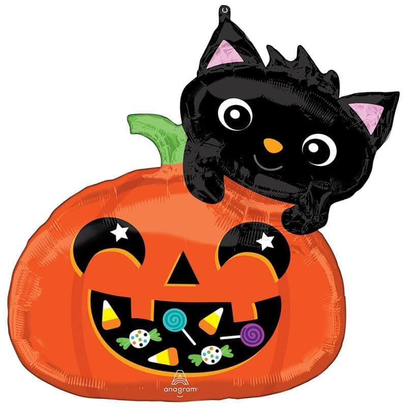 «Тыква с котёнком» шарик на Хэллоуин картинка