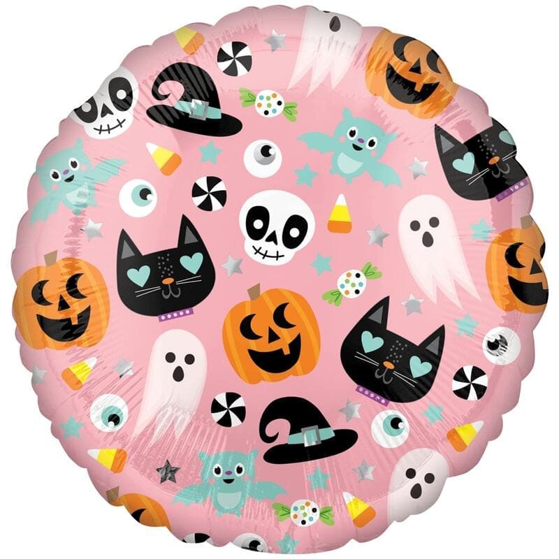 Круглый розовый шарик «Яркий Хэллоуин» картинка