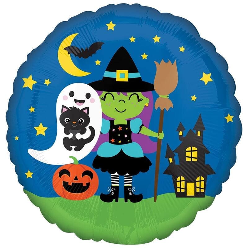 Круглый шарик «Ведьма» для Хеллоуина картинка