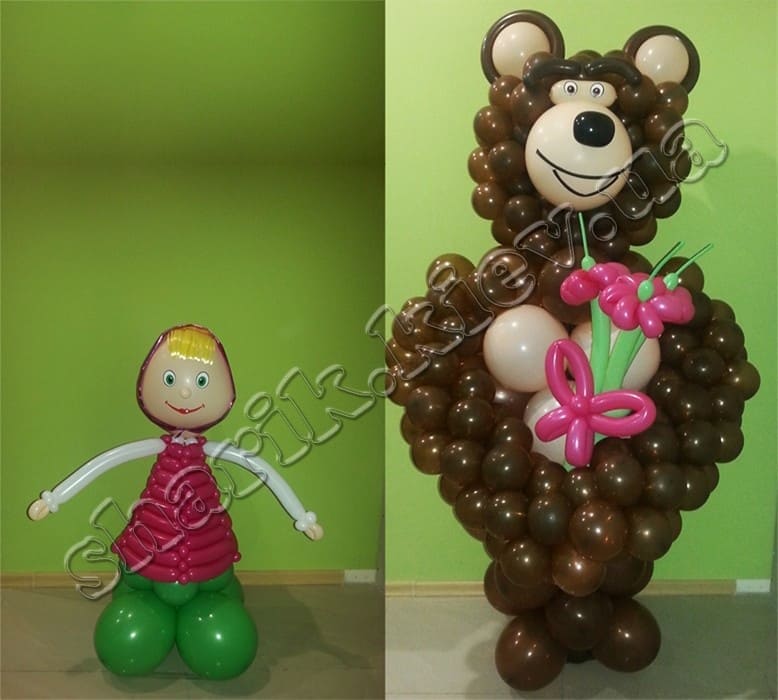 Шары Маша и Медведь - заказать воздушные шарики в Москве с доставкой